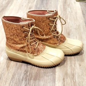 Glitter duck boots